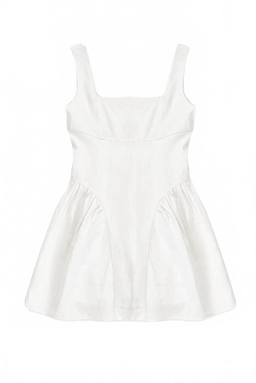 NEW KATIE J NYC girls linen brenna dress in white